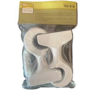 Style Selections European White Brackets for Curtain Pole